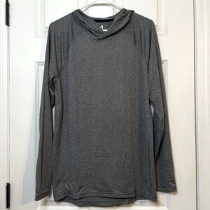 Women’s Workout Hooded Long Sleeve Top, Women’s M, Gray